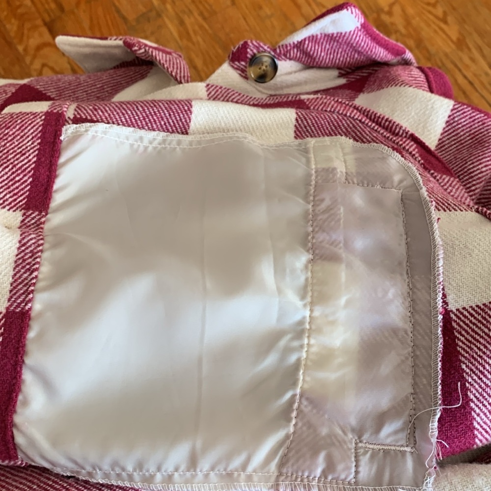 Members Mark Women Berry and Off White Plaid Shacket - Picture 10 of 10